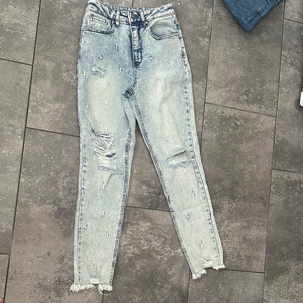Tinseltown Light Blue Distressed Skinny Jeans